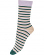 Wide Stripe Bamboo Socks 2 Pair Pack - White Mix