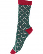 Diamond Spot Bamboo Socks 2 Pair Pack - Green Mix