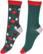 Funfetti Bamboo Socks 2 Pair Pack - Green Mix