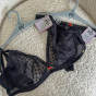Heart Mesh Non Padded Triangle Bra - Black