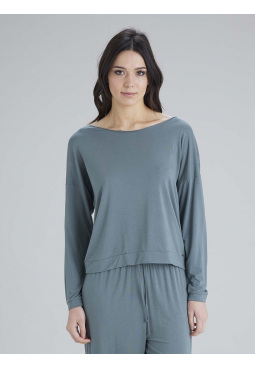 Botanical Lace Slouch Top - Sage