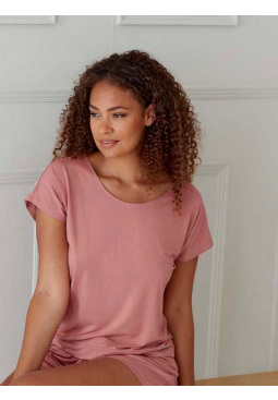 Botanical Lace Short Sleeved Top - Dusty Rose