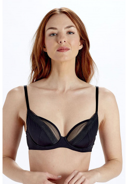 Naturals Non Padded Plunge Bra - Black