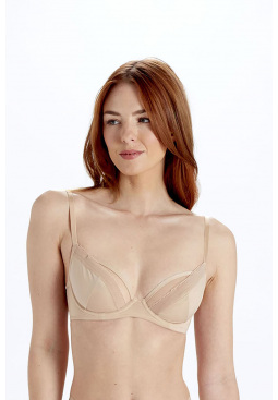 Naturals Non Padded Plunge Bra - Creme Brulee