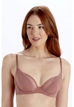 Naturals Non Padded Plunge Bra - Woodrose