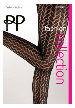 Leaf Net Pattern Tights - Black