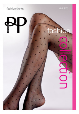 All Over Heart Tights - Black