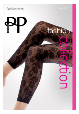 Floral Footless Tights - Black