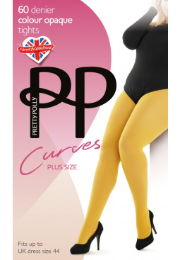 Curves Plush Opaque 60 Denier Tights - Mustard
