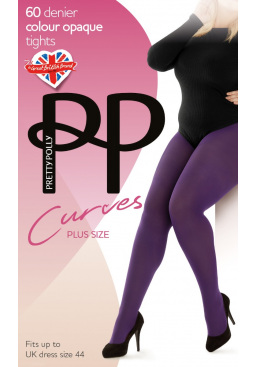 Curves Plush Opaque 60 Denier Tights - Purple