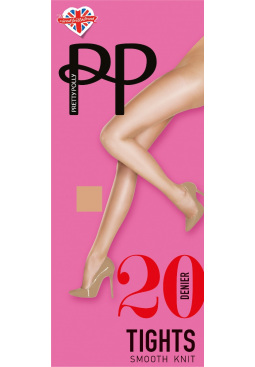 PRETTY POLLY 20 DENIER SMOOTH KNIT TIGHTS IN XXL WITH 3 SHADES 