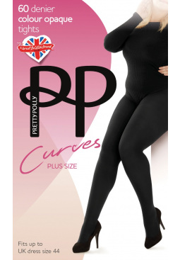 Curves Plush Opaque 60 Denier Tights - Black