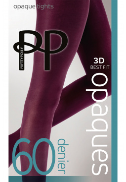 Premium Opaques 60 Denier 3D Tights - Burgundy