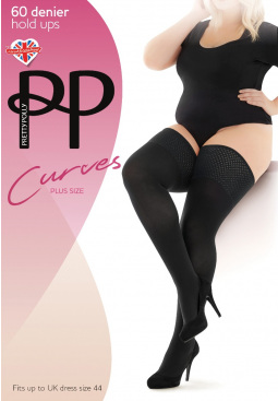 Curves 60D Hold Ups 1 Pair Pack - Black