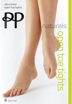 Naturals 8 Denier Open Toe Tights - Barely There