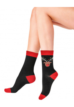 Reindeer Socks - Black Mix
