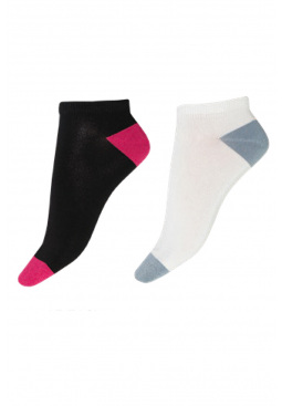 Plain Heel and Toe Liners 2 Pair Pack - Black Mix
