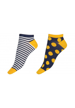 Stripe Bamboo Liners 2 Pair Pack - Yellow Mix