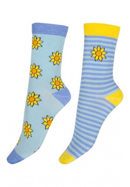 Sunflower Bamboo Socks 2 Pair Pack - Blue Mix