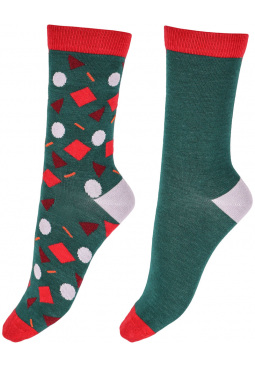 Funfetti Bamboo Socks 2 Pair Pack - Green Mix