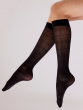 Tartan Knee High Sheer Socks - Black