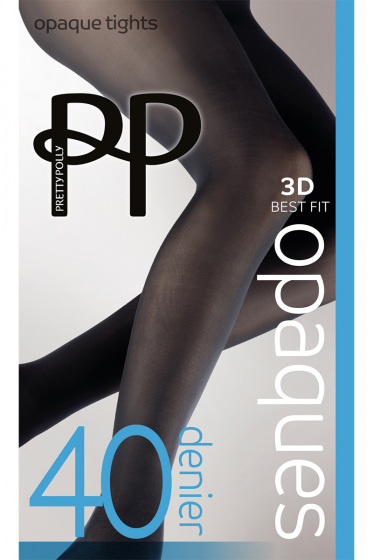 40 denier 3D Opaque Tights - Black