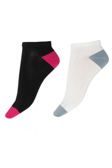 Plain Heel and Toe Liners 2 Pair Pack - Black Mix