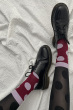 Large Stripe & Spot Bamboo Socks 2 Pair Pack - Red Mix