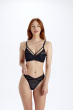 Diamond Mesh V Thong - Black