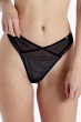 Diamond Mesh V Thong - Black