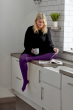 Curves 60 Denier Plush Opaque Tights - Purple