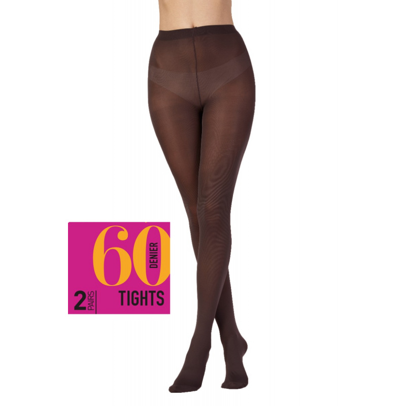Everyday Opaques 60 Denier Tights Pair Pack Chocolate Pretty