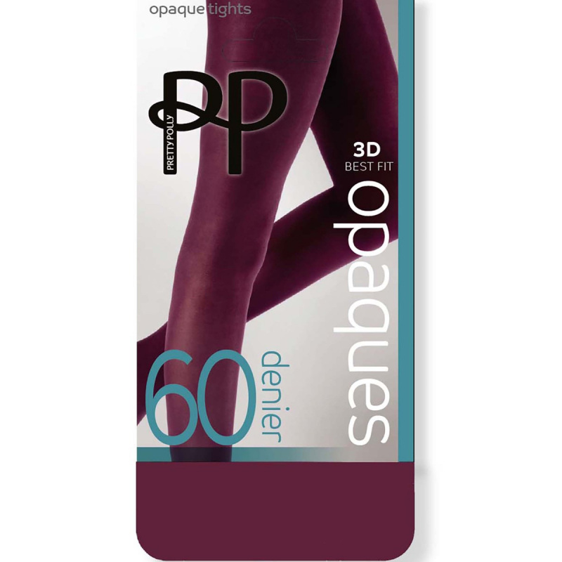 Premium Opaques 60 Denier 3D Tights Burgundy Pretty Polly®