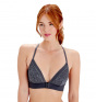 Graphic Mesh Non Wired Triangle Bra - Platinum