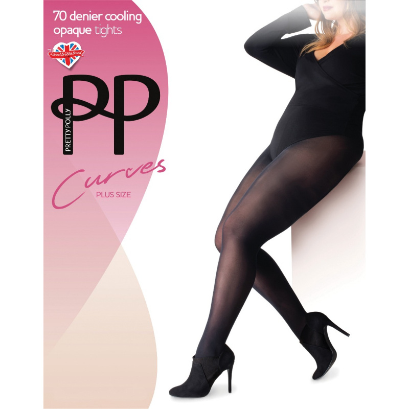 Pretty Polly Curves 60 denier opaque tights in black