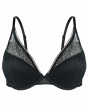 Delicate Lace Underwired T-shirt Bra - Black