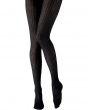 Knitted Opaques Rib Tights - Black