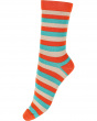 Stripe & Spot Bamboo Socks 2 Pair Pack - Orange Mix