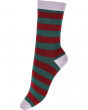 Large Stripe & Spot Bamboo Socks 2 Pair Pack - Red Mix