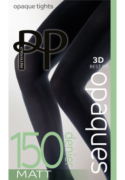 Premium Opaques 150 Denier 3D Matt Tights - Black