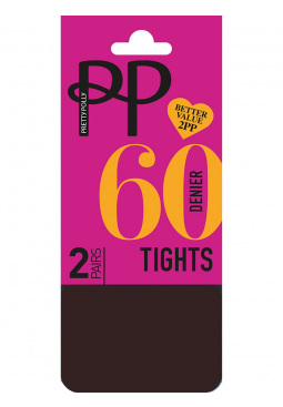 Everyday Opaques 60 Denier Tights 2 Pair Pack - Chocolate