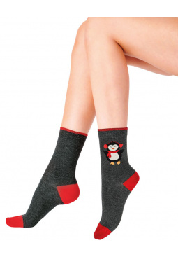 Penguin Socks - Grey Mix
