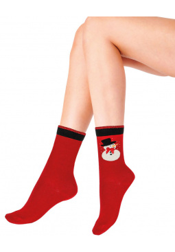Snowman Socks - Red Mix