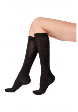 Bamboo Knee High Plain Socks 1 Pair Pack - Black