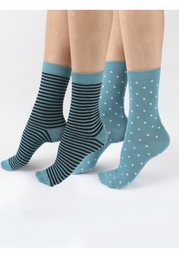 Stripe Spot Mix Bamboo Socks 2 Pair Pack
