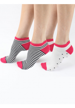 Spot Stripe Mix Bamboo Trainer Liners 2 Pair Pack