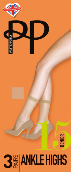 Everyday 15 Denier Smooth Knit Ankle Highs 3 Pair Pack - Chiffon
